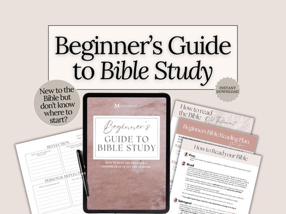 Beginner Bible Study Guide Template Faith Journal Page Printable Christian Gift Bible reading plan Prayer Study Planner Daily Devotional