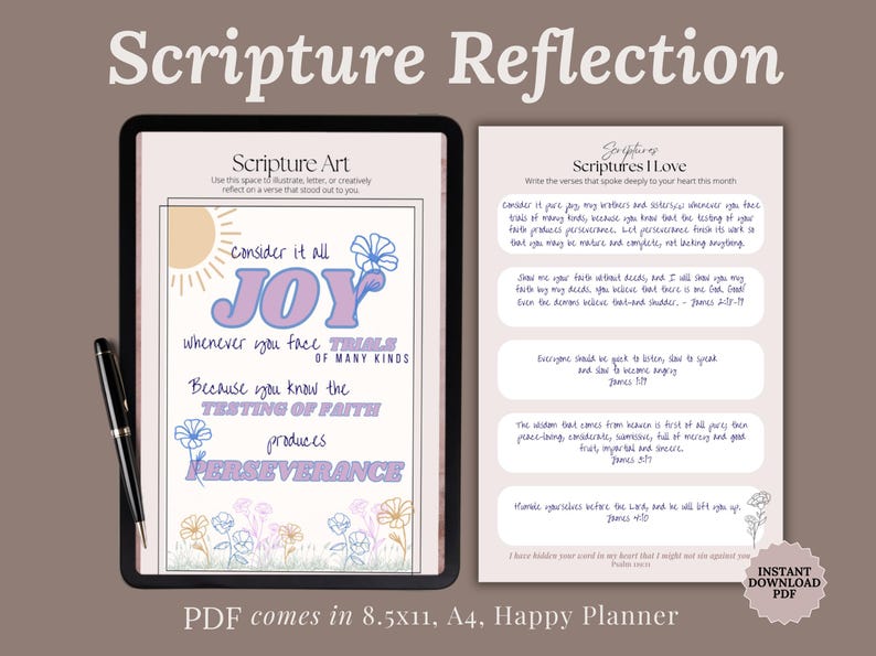 Minimalist digital Bible study template showing a clean printable journal page with sections for Scripture, observations, interpretation, application, and prayer. Designed for an inductive Bible study approach, this simple worksheet helps Christian women take thoughtful Scripture notes and study the Bible with clarity and focus.