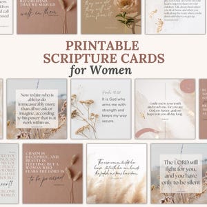 Druckbare Schriftkarten Digitale Bibel Vers Memory-Karten druckbare Gebetskarten Inspirationskarten Christliches Geschenk Frauen Dienst pdf