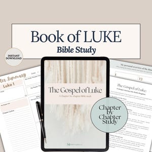 Luke Chapter Afdrukbare sjabloon Bijbelstudiegids Bijbelstudiedagboek voor beginners Afdrukbare Bijbelstudieplanner Women's Daily Devotional