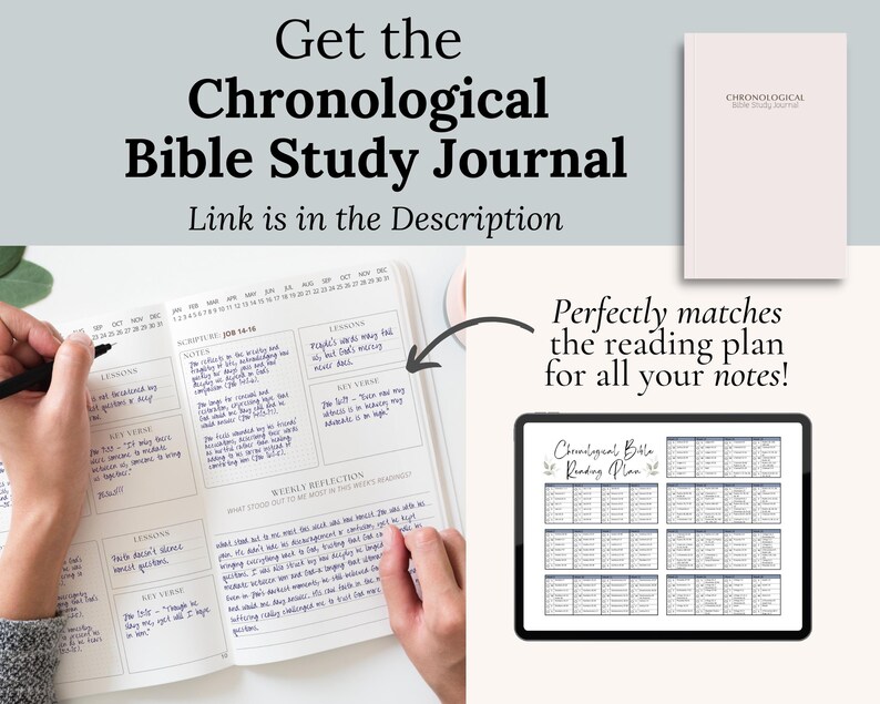 Chronological Bible in a year reading plan undated Printable Bible Study Scripture Guide Christian Devotional journal church resource pdf image 8