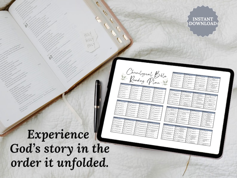 Printable Chronological Bible Reading Plan designed to help you read through the Bible in a year. This undated Bible study and scripture guide PDF includes weekly readings and checkboxes for easy tracking. A perfect faith-based devotional resource for individuals or church groups looking to stay consistent in their spiritual growth.
