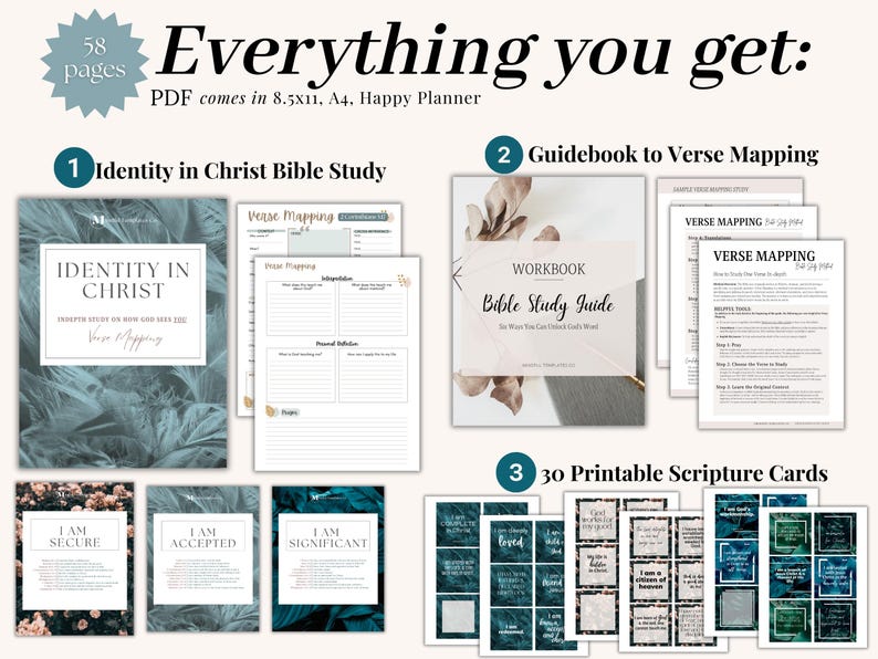 Identity in Christ Printable Bible Study Women's Devotional Verse ...