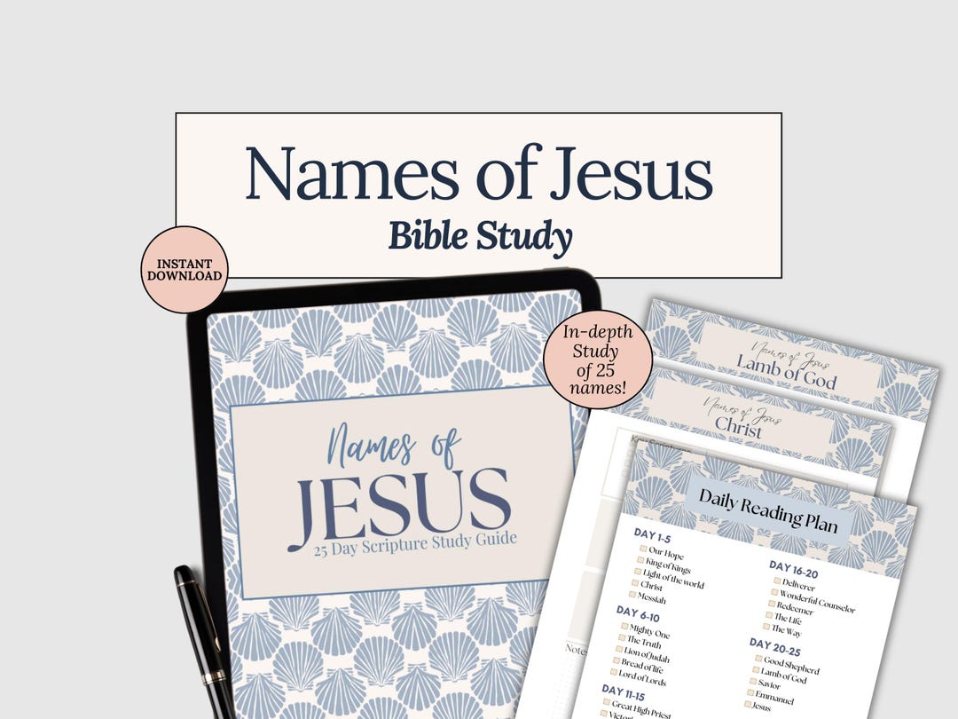 Names of Jesus Bible Study Reading Plan Guided Devotional Printable ...