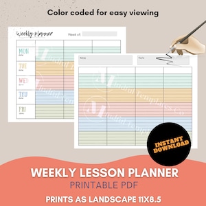 Teacher Lesson Planner Lesson Plans Lesson Planning Weekly Lesson Plan Teacher Organizer Teacher Plan Book, PDF Teacher Planner