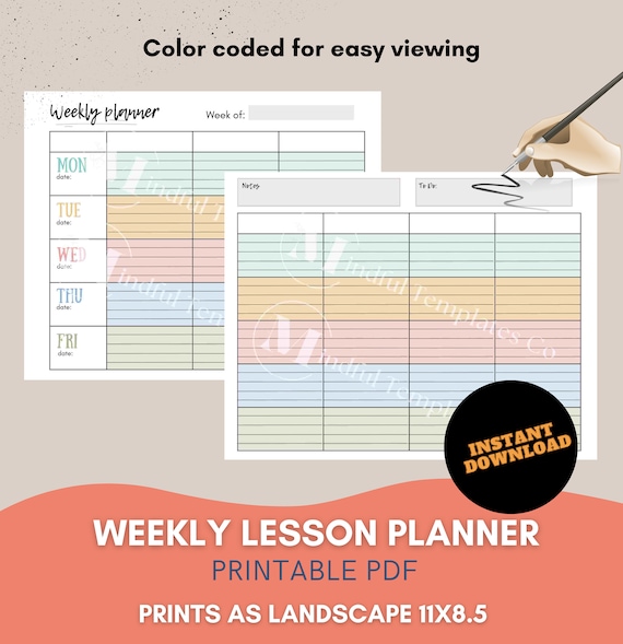 Teacher Lesson Planner Lesson Plans Lesson Planning Weekly Lesson Plan Teacher Organizer Teacher Plan Book, PDF Teacher Planner