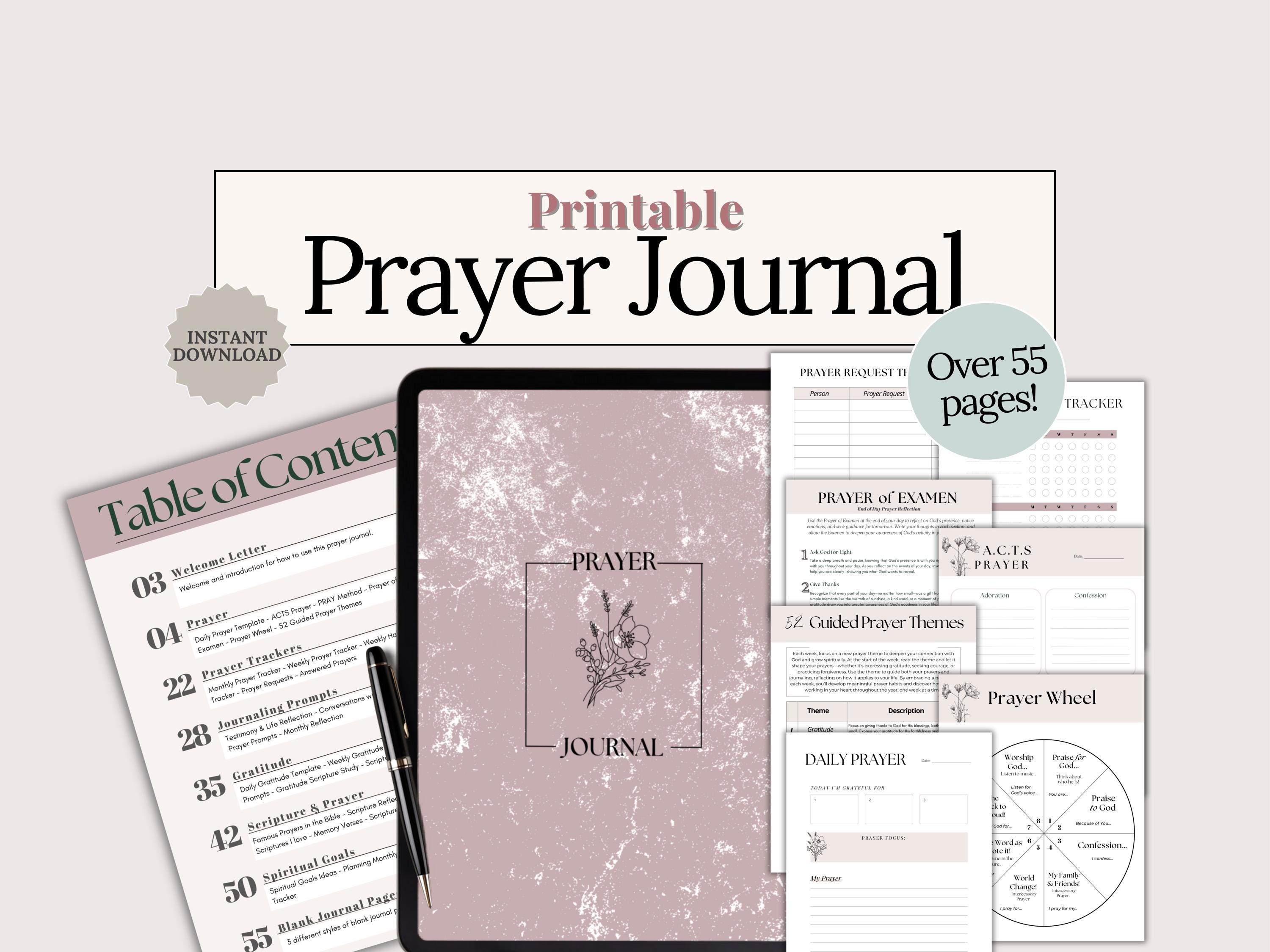 Pink Prayer Journal Printable Christian Prayer Notebook Daily Prayer ...