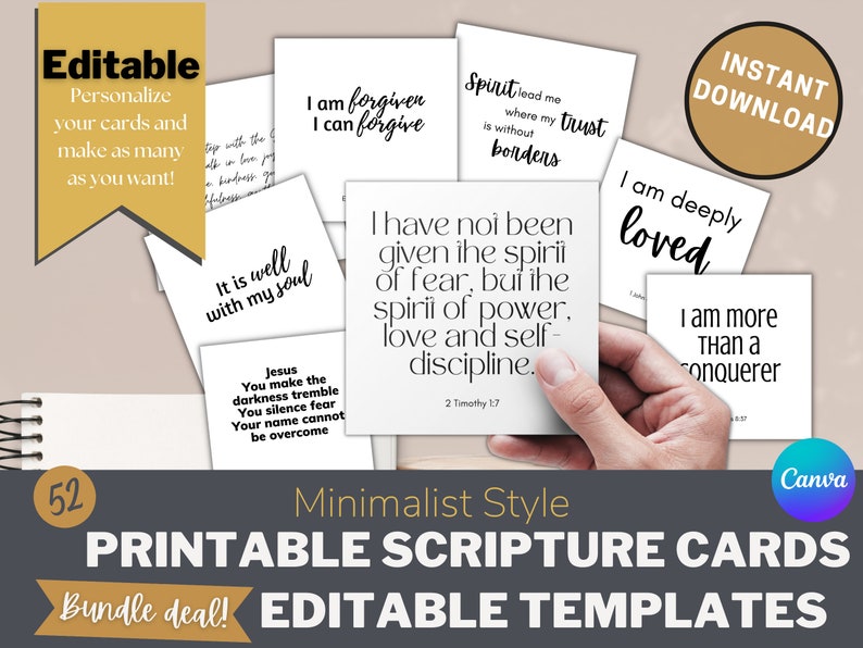 Editable and Printable Scripture Cards Personalized Scripture - Etsy