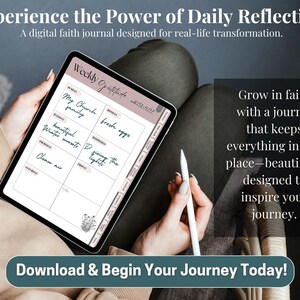 Hyperlinked Christian planner and digital faith journal for women. Printable or tablet ready GoodNotes Notability. Features Bible study methods SOAP verse mapping character study chapter summary topical thematic plus gratitude journal prayer requests answered prayers and sermon note pages. Instant download.