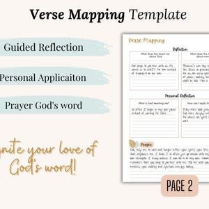 Christian Bible Study Templates Collection Printable PDF. Includes SOAP method, Verse Mapping, Topical Bible Study, Thematic Study, Character Study, and Chapter Summary templates. Perfect for beginners, devotional notes, and spiritual growth. A thoughtful Christian gift idea for women and teens. Use as a printable devotional guide, scripture journal, or planner insert. Works with Goodnotes, Notability, and instant download.