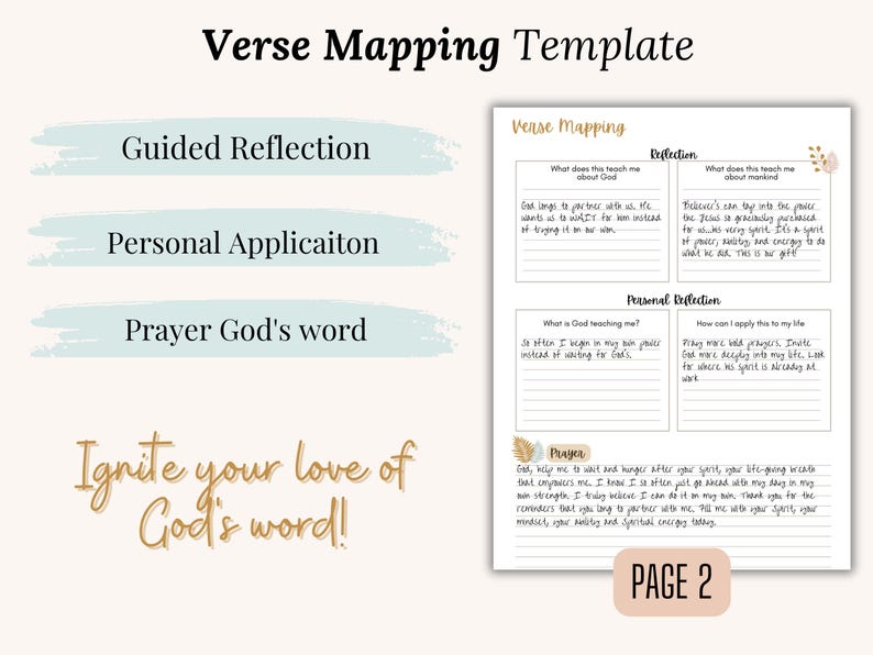 Christian Bible Study Templates Collection Printable PDF. Includes SOAP method, Verse Mapping, Topical Bible Study, Thematic Study, Character Study, and Chapter Summary templates. Perfect for beginners, devotional notes, and spiritual growth. A thoughtful Christian gift idea for women and teens. Use as a printable devotional guide, scripture journal, or planner insert. Works with Goodnotes, Notability, and instant download.