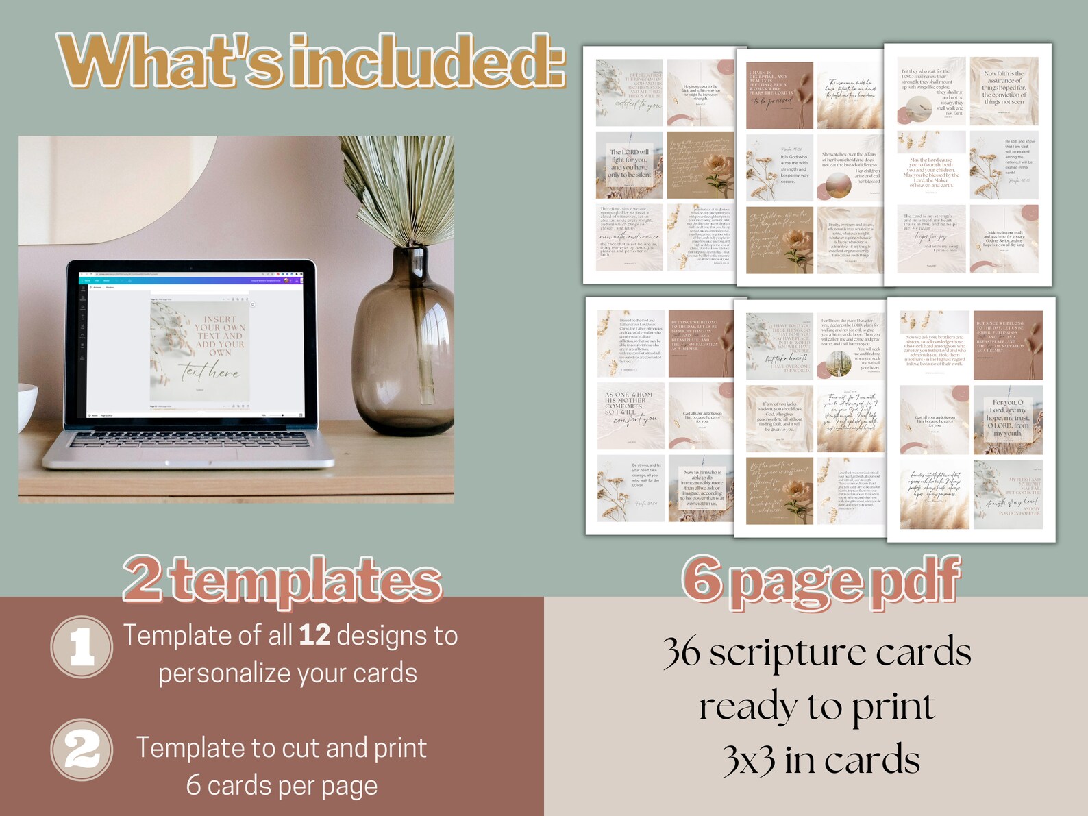 Editable and Printable Scripture Cards, Personalized Scripture Cards ...
