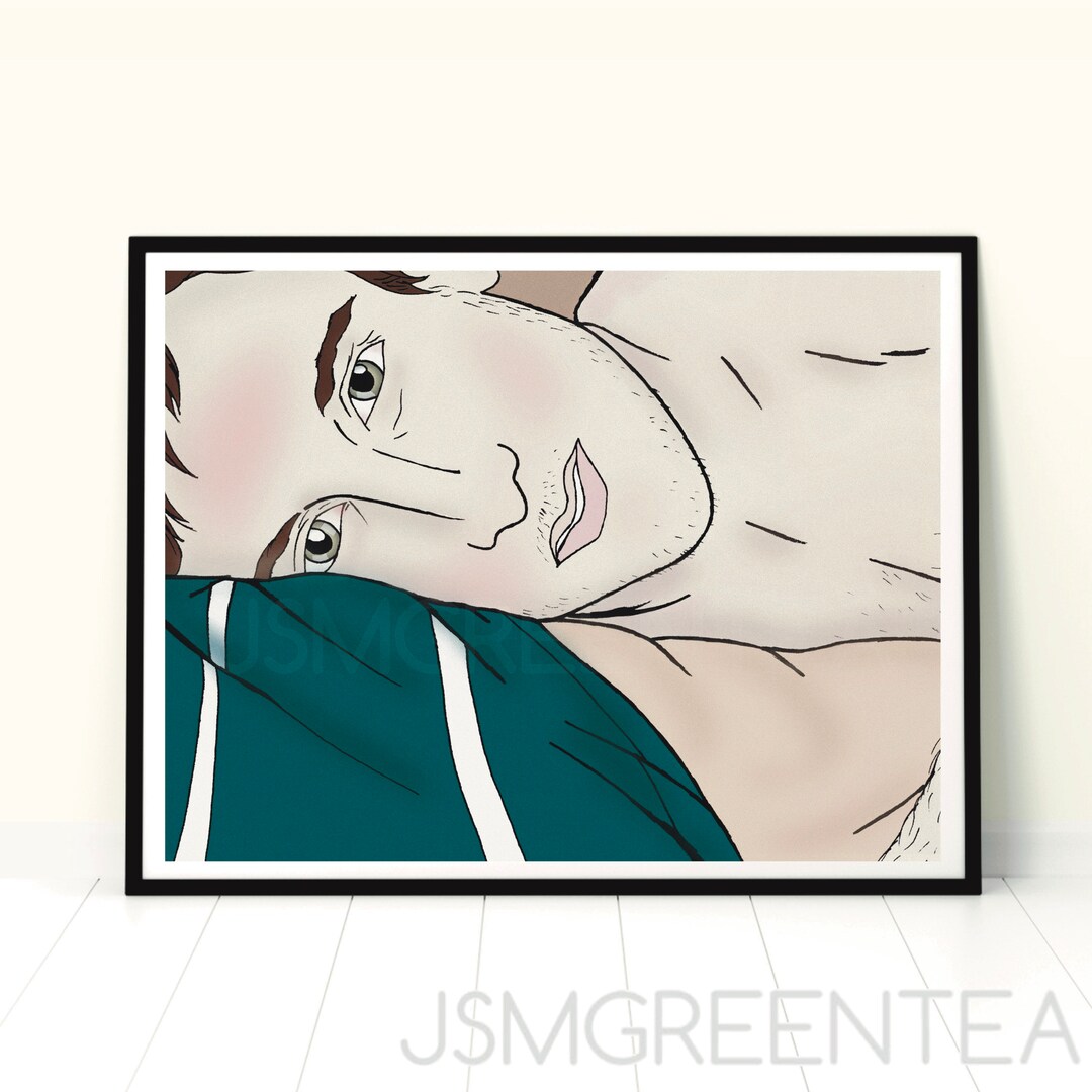 Gay Couple Artwork Wall Art Printable Men Couple Cuddling - Etsy