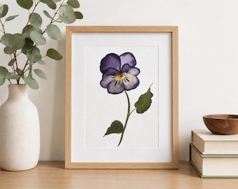 Single Birth Flower Painting | Individual Flower Artwork | Custom Flower Piece | Original Watercolor | Personalized Birth Month Art