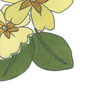 Primrose Watercolor Art, February Birth Flower Print, Minimalist Flower Painting, Birth Month Gift, Digital Download image 2