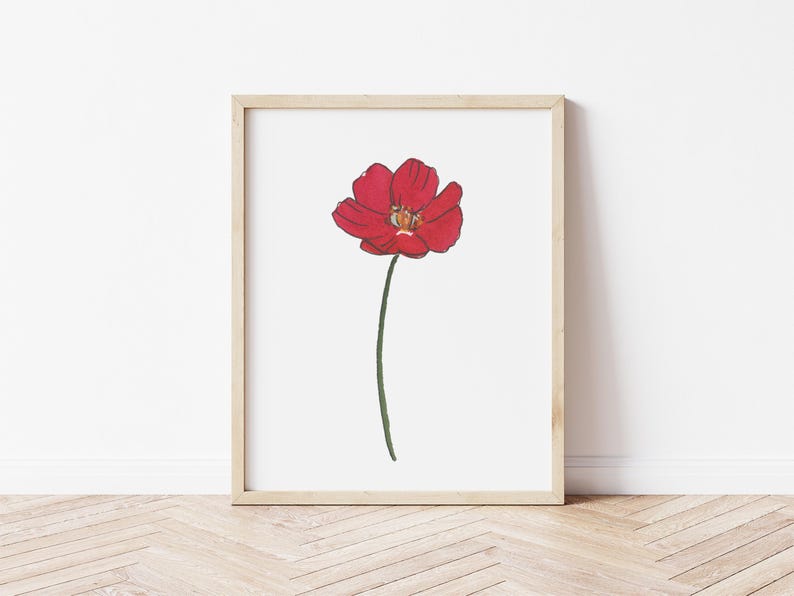 Cosmos Watercolor Art, October Birth Flower Print, Pink Cosmos Painting, Birth Month Gift, Digital Download image 4