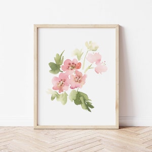 Arte de acuarela de espino rosa, impresión de flor de nacimiento de mayo, pintura de planta de espino, regalo del mes de nacimiento, descarga digital imagen 5