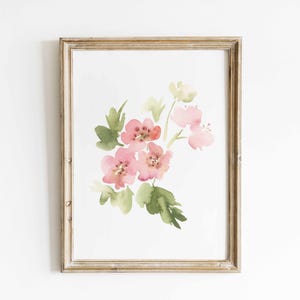 Arte de acuarela de espino rosa, impresión de flor de nacimiento de mayo, pintura de planta de espino, regalo del mes de nacimiento, descarga digital imagen 7