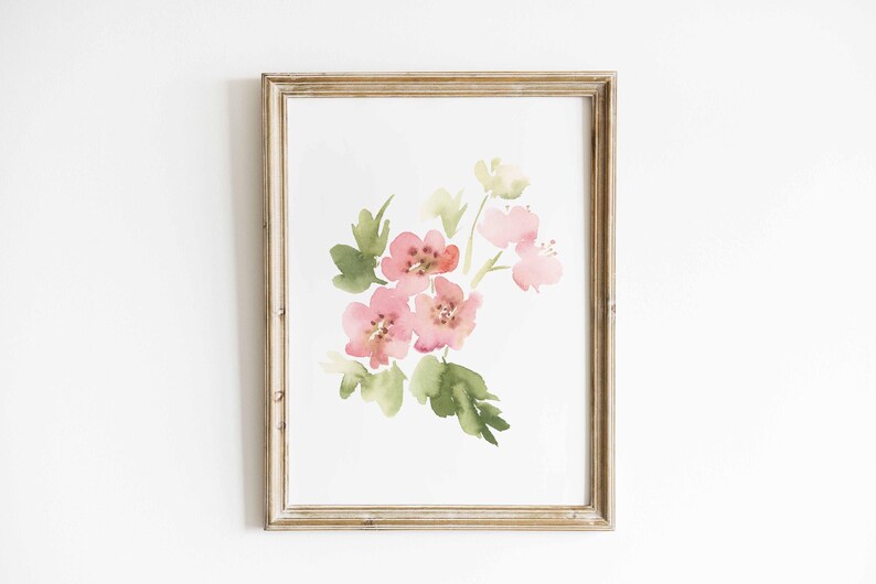 Arte de acuarela de espino rosa, impresión de flor de nacimiento de mayo, pintura de planta de espino, regalo del mes de nacimiento, descarga digital imagen 7