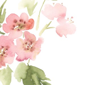 Arte de acuarela de espino rosa, impresión de flor de nacimiento de mayo, pintura de planta de espino, regalo del mes de nacimiento, descarga digital imagen 2