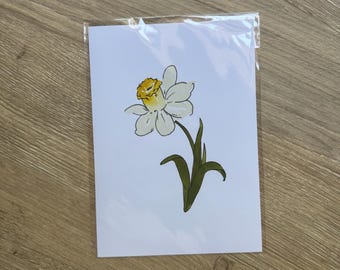 Jonquil Flower Watercolor, 5x7 Print