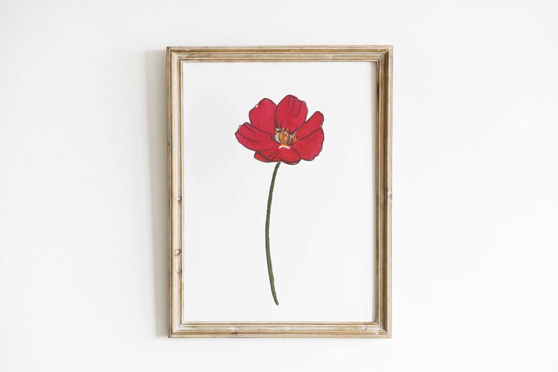 Cosmos Watercolor Art, October Birth Flower Print, Pink Cosmos Painting, Birth Month Gift, Digital Download image 6