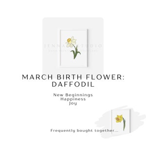 Jonquil Watercolor Art, March Birth Flower, White Daffodil Painting