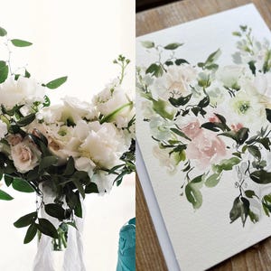 Custom Bridal Bouquet Painting | Original Watercolor | Personalized Wedding Art | Gift for Bride | Anniversary Gift | Flower Preservation