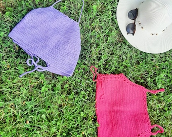 Halter Crochet Crop Top - Handmade Crop - Unique Gift