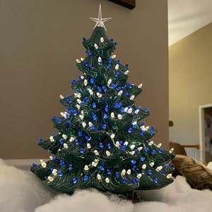 Lighted 16” Ceramic Christmas tree with beautiful pin lites… Gorgeous Vintage Ceramic Tree, Trees Lighted,  Different colors available!