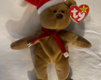 Ty Bear Rare Beanie Baby named “Christmas Teddy”, Vintage Bear, Beanie Baby, Ty Bear, Christmas Gift