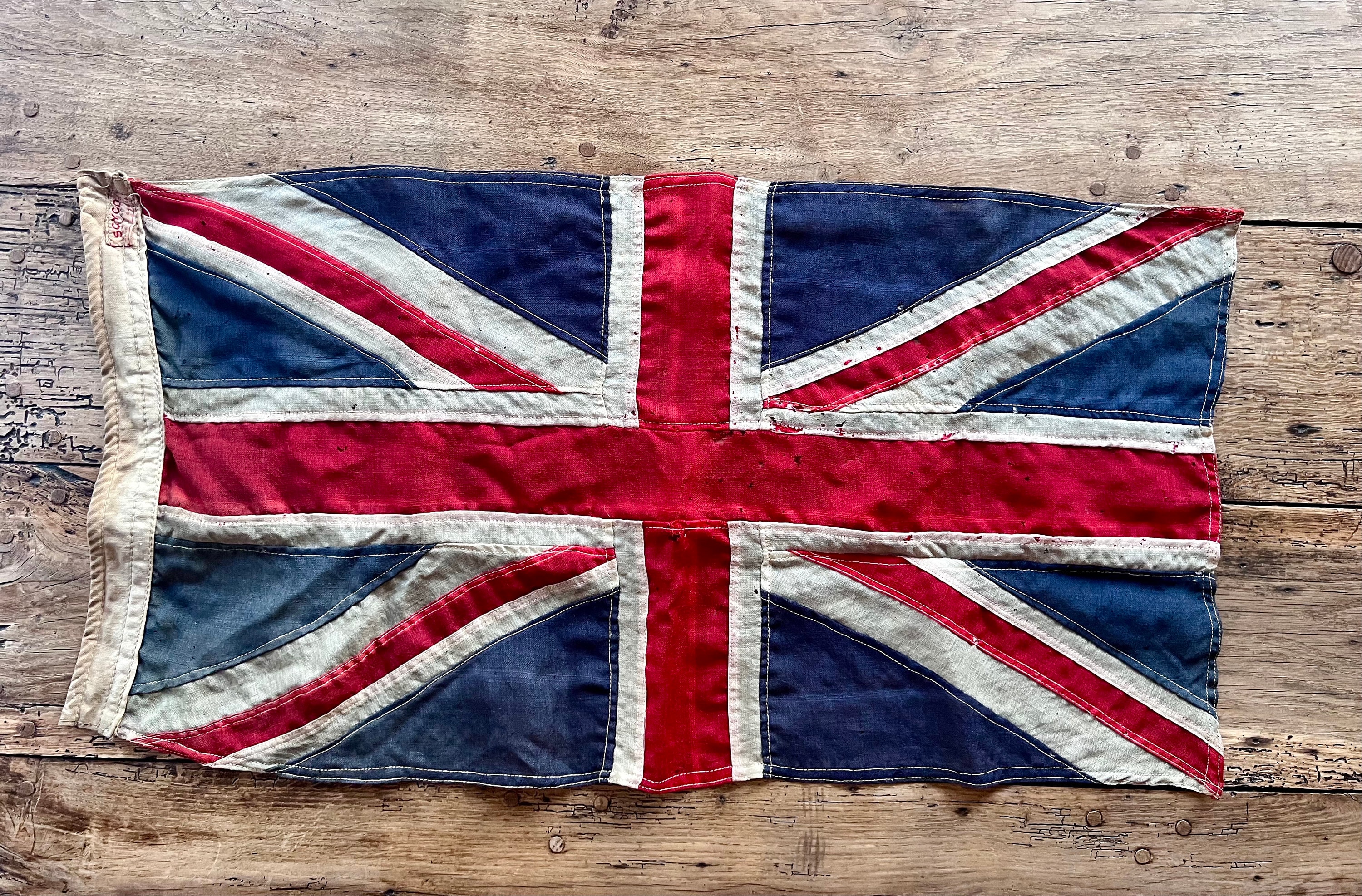 RARE Antique Wool Union Jack Flag / British United Kingdom