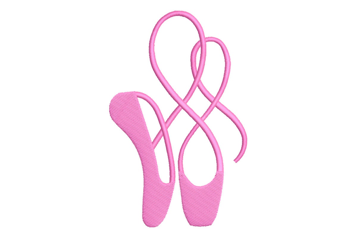 Ballet Shoes Embroidery Design. Ballet Slippers Embroidery Etsy