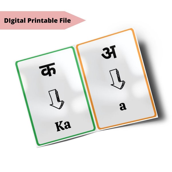 Printable Nepali Flashcards: Alphabets