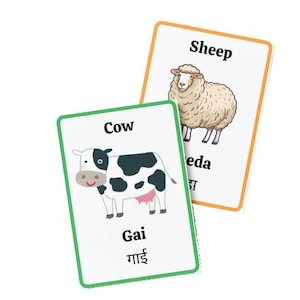 Printable Nepali Flashcards - Animals Part 1