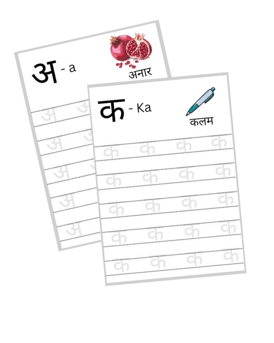 Printable Nepali Alphabets Handwriting Worksheets Etsy Canada