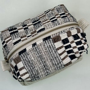 Handmade Designer Zippered Box Pouch / Cosmetic Bag / OOAK