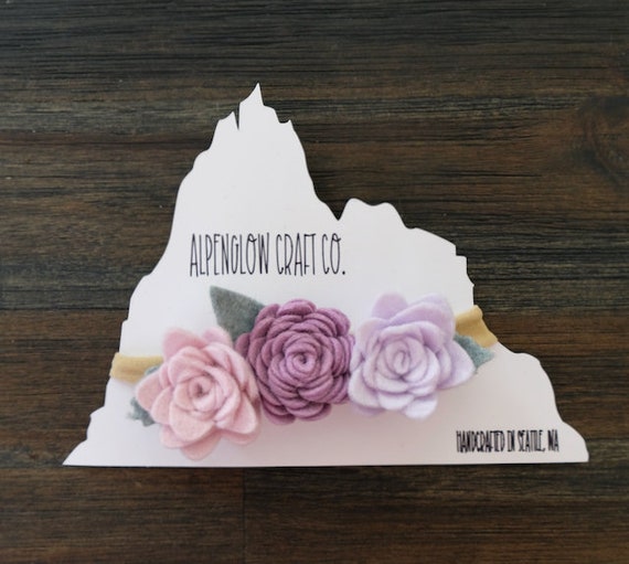 Felt Flower Large Rose Headband for Newborns, Toddlers and 