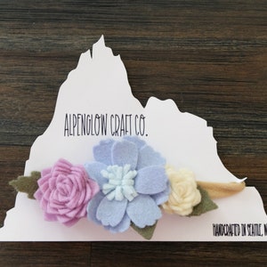 Felt Flower Headband for Newborns, Toddlers and Girls, Baby Newborn Headband, Felt Flower Crown, Felt Hair Accessories
