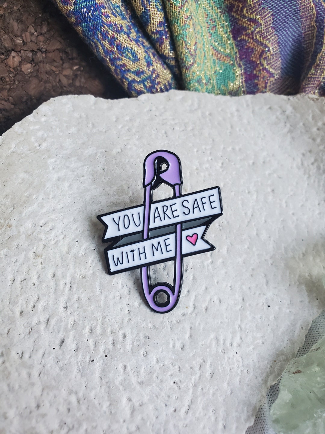 You Are Safe With Me Purple Safety Pin Hard Enamel Badge. Etsy