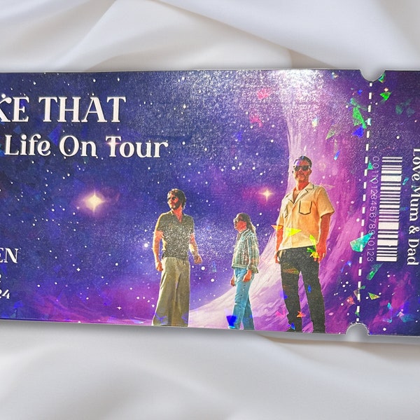 Personalised TAKE THAT Concert Tickets, Holographic Take That UK & Euro Tour 2024, keepsake Tickets