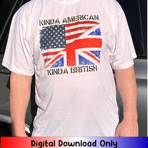 Bandera estadounidense británica fusionada en SVG, PNG y JPG (descarga digital)