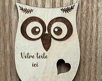Owl magnet - personalized magnet - magnet you - Fridge magnet Love of red ribbon owl