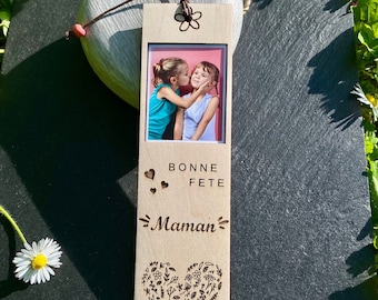 Mother's Day bookmark - personalized photo bookmark - Wooden first name bookmark - Happy Mother's Day bookmark - Mother's Day gift -