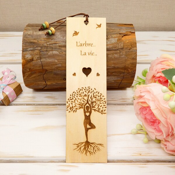 Marque page Arbre de vie - Marque page bois - Signet personnalisable