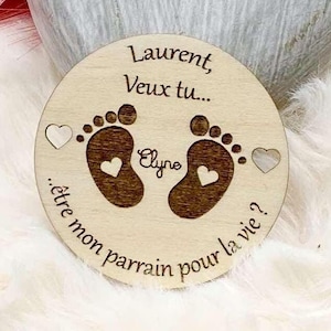 Original godfather godmother request - Personalized wooden magnet - Want to be my godfather? my godmother?