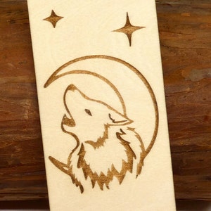 Wolf bookmark personalized bookmark wooden bookmark Wolf in the moon bookmark image 2