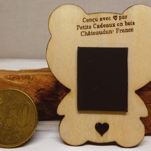 Wooden panda Panda magnet Personalized magnet Personalized gift Hollowed out heart panda image 4