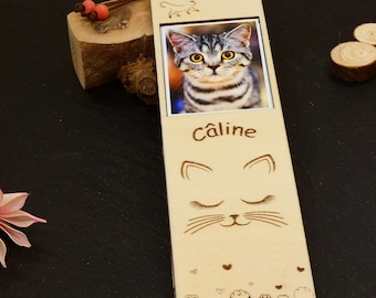 Personalized bookmark - Cat bookmark - Cat photo bookmark - Personalized cat photo wooden bookmark - pet photo gift