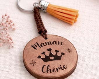 Personalized wooden "Dear Mom" keychain - Mother's Day gift - Mom and Dad keychain duo - Original gift for parents